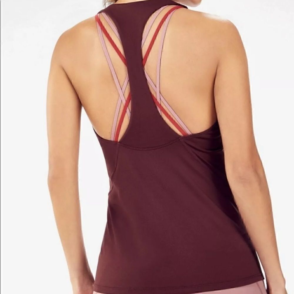 Fabletics Kessler Performance Black Cherry Orchid Tank Straps Tank top Small